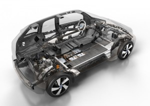 BMW i3 Cross section layout - rear view