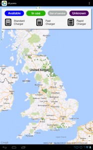 Charge Your Car - UK Locations shown on map of "all" charging points