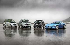 Mercedes-Benz Electric Cars at the Silvretta Rallye - BRABUS Smart ForTwo, Mercedes-Benz B-Class F-CELL and Mercedes-Benz SLS AMG Coupé Electric Drive