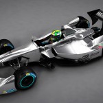 New Formula E car - 3D rendering - Top Down View