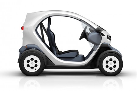 Renault Twizy Electric Car - Side view, notice no doors