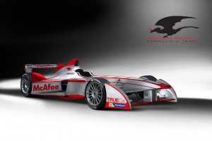 The new car livery for the Dragon Racing Formula E Team