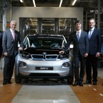 Start of series production of the BMW i3 in Leipzig. From the left: Senior Vice President BMW Leipzig Plant, Manfred Erlacher, Minister President of the state of Saxony, Stanislaw Tillich, BMW AG Board Member for Production, Harald Krüger, Mayor of Leipzig, Burkhard Jung, and Head of Production Electric Vehicles, Dr. Helmut Schramm.