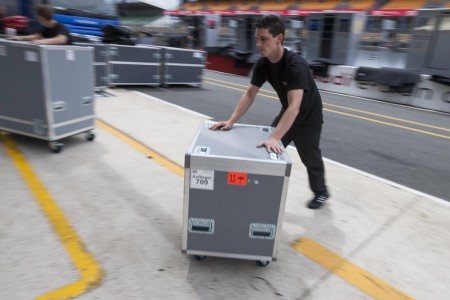 The team members stow around 36 tons of materials