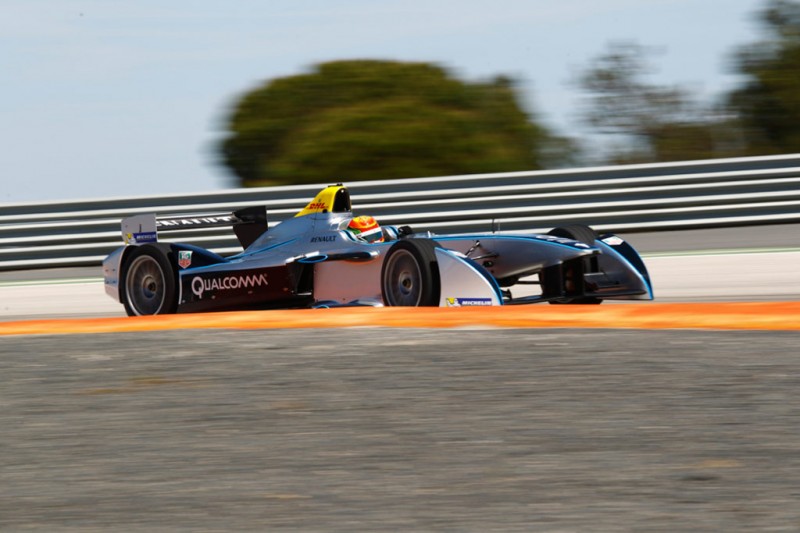 Chinese driver Ho-Ping Tung testing the fully-electric Formula E car – the Spark-Renault SRT_01E – in MonteBlanco Spain recently