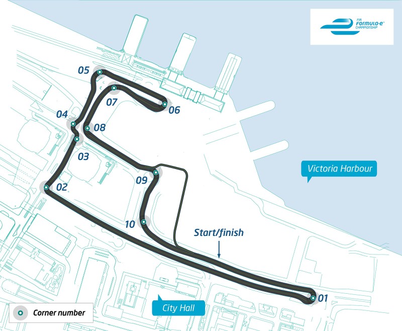FIA Formula E Hong Kong track map